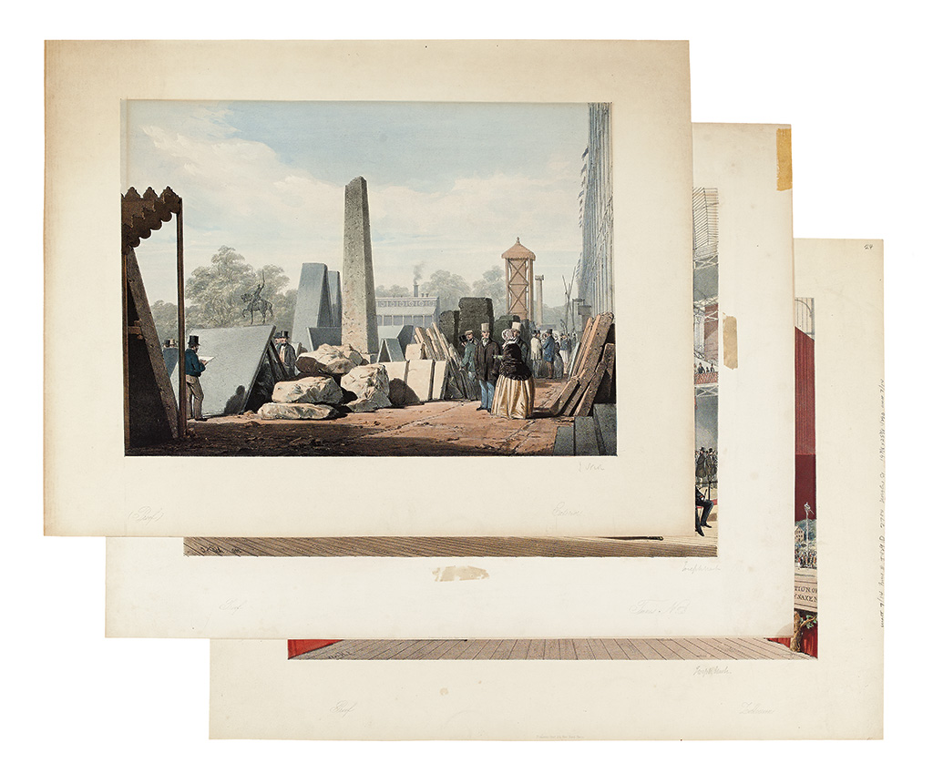 (CRYSTAL PALACE.) Nash, Joseph. Three color lithographs from Dickinsons Comprehensive Pictures of the Great Exhibition of 1851,